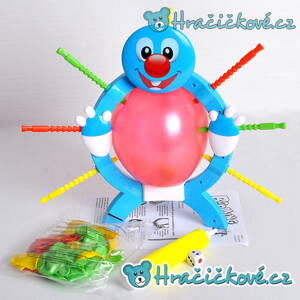 Zábavná rodinná společenská hra Praskni balonek (boom boom balloon) - modrý