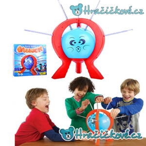Zábavná rodinná společenská hra Praskni balonek (boom boom balloon) - červený
