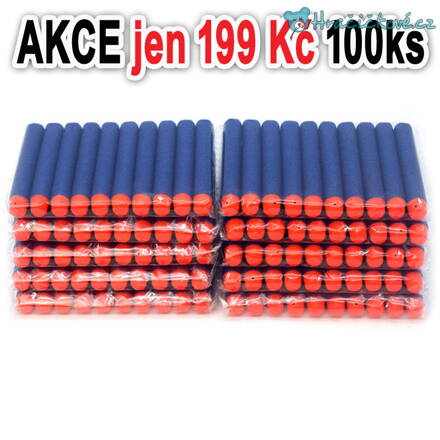 Náhradní náboje (šipky) do pistole Nerf, 100 Ks, modré - AKČNÍ CENA