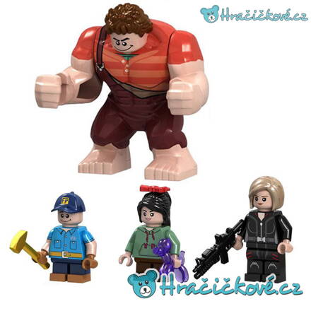 Figurky z pohádky Raubíř Ralf a internet, 4 kusů (stavebnice typu Lego)