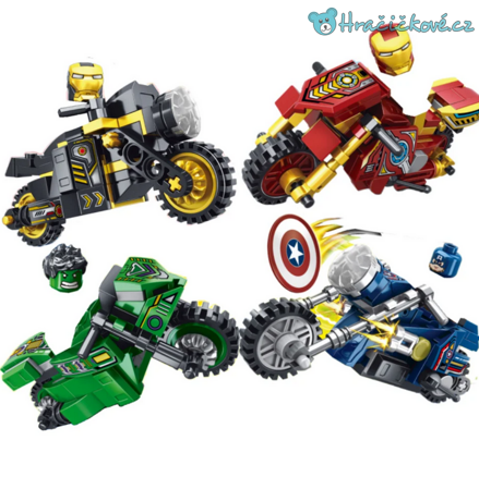 Figurky hrdinů Avengers s motorkami (stavebnice typu Lego - Avengers)