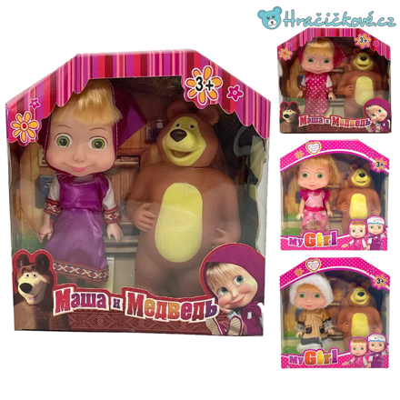 Figurky Máša z pohádky Máša a medvěd (Masha Bear), 4 typy