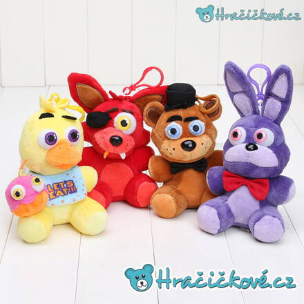 Set čtyř plyšáků ze hry Five Nights at Freddy's, vel. 15cm (Pět nocí u Freddyho)