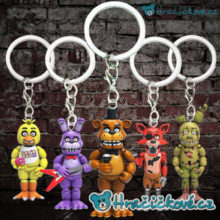 Sada čtyř klíčenek ze hry Five Nights at Freddy's