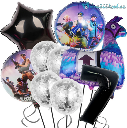 Fortnite narozeninový set foliových balonků 9ks