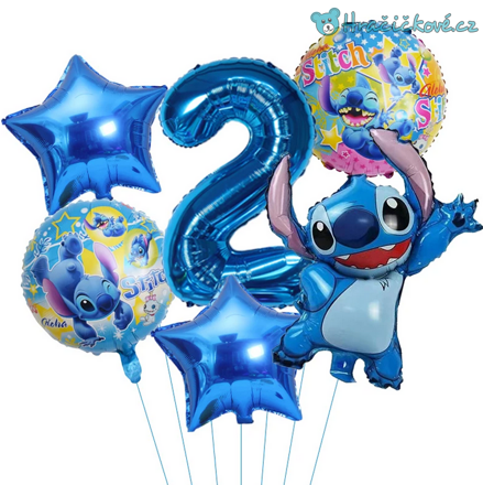 Lilo & Stitch narozeninový set balonků 6ks, typ 1