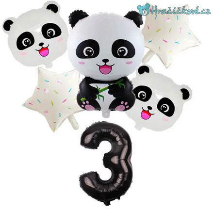Panda narozeninový set balonků 6ks