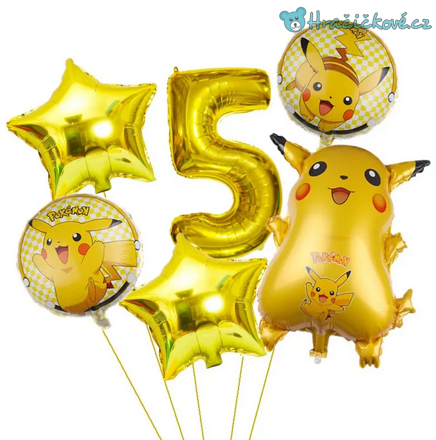 Pokemon narozeninový set balonků 6ks, typ 1