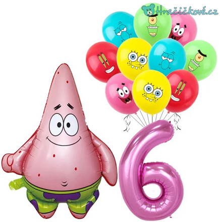 Patrik ze Spongeboba narozeninový set balonků 12ks