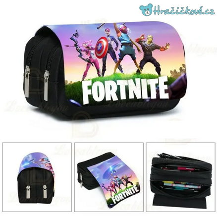 Školní penál Fortnite na 2 zipy, typ 2