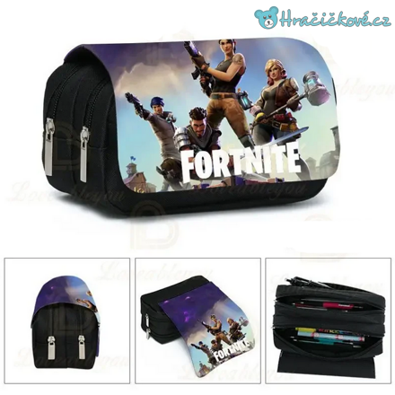 Školní penál Fortnite na 2 zipy, typ 3
