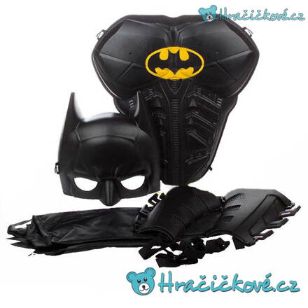Plastový kostým Batman - maska, brnění a plášť (karnevalový kostým)