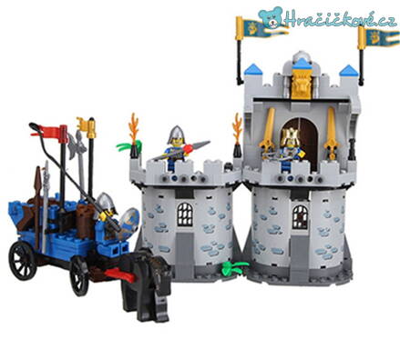 Středověký hrad s rytíři 267 dílků (stavebnice typu Lego)