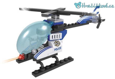Policejní malý vrtulník (stavebnice typu Lego)
