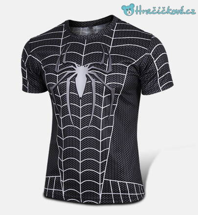 Pánské fitness tričko Spiderman černý 