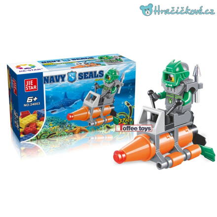Podmořský člun s potapěčem, 37 dílků (stavebnice typu Lego) 