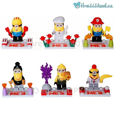 Postavičky Mimoňi v převleku, 6 ks (stavebnice typu Lego)