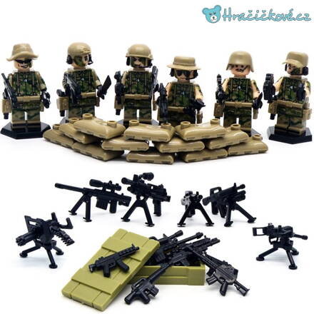 Zásahová vojenská jednotka, 6ks (stavebnice typu Lego)