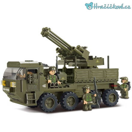 Vojenské nákladní auto, 306 dílků (stavebnice typu Lego)