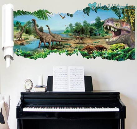 Dinosauři plakát typ 2, samolepka na zeď, vel. 90x46cm
