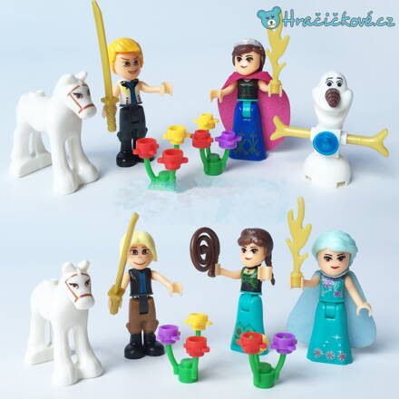 Figurky Ledové království (Elza a Anna), 6ks, stavebnice typu Lego  (Frozen)