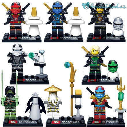 Figurky Phantom Ninja 8ks (stavebnice typu Lego)