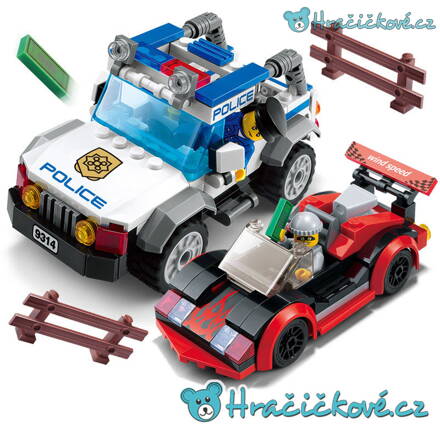 Policejní auto a formule, 264 dílků (stavebnice typu Lego)