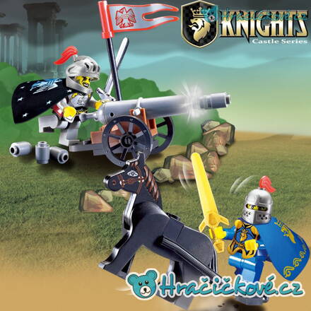 Rytíř na koni a rytíř s dělem Knights, 42 dílků (stavebnice typu Lego)