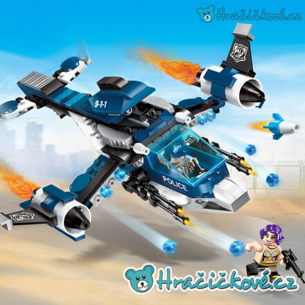 Policejní raketový vrtulník, 275 dílků (stavebnice typu Lego)