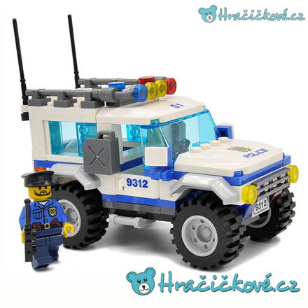Policejní terénní auto s policistou, 163 dílků (stavebnice typu Lego)