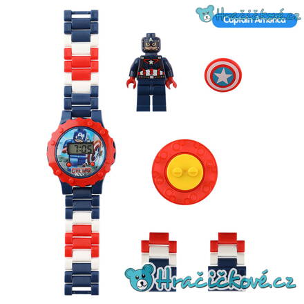 Kapitán Amerika digitální dětské skládací hodinky s postavičkou typu Lego