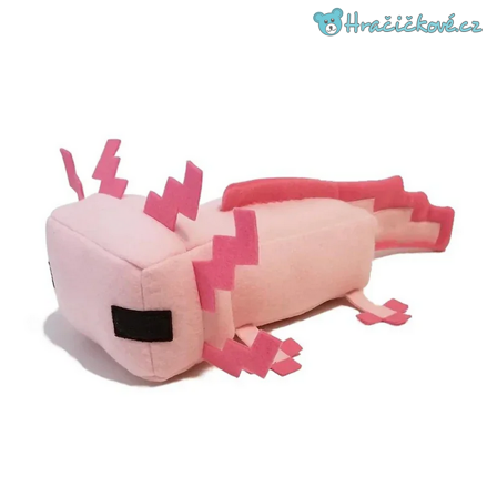 Růžový Axolotl Minecraft 30cm