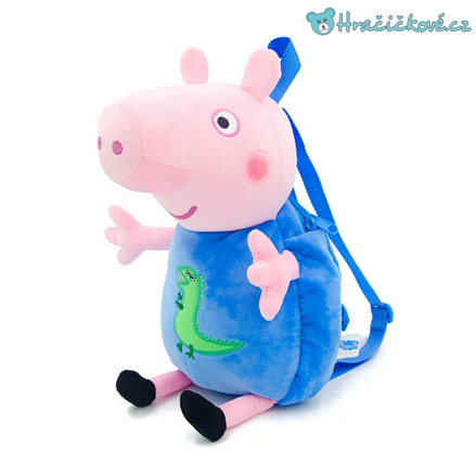 Plyšový batoh Prasátko Peppa - Pepina (Peppa Pig) – modrý, typ 2