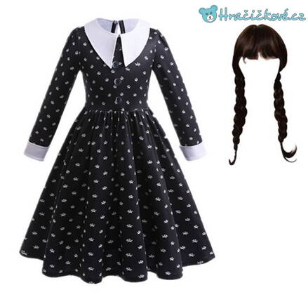 Šaty pro dívky ze seriálu Wednesday (Wednesday Addamsová), typ 2
