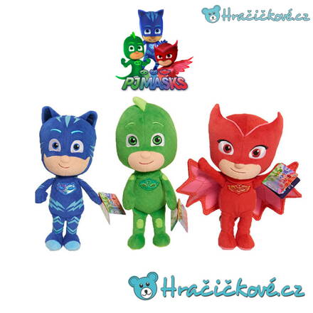 3ks plyšových postaviček z pohádky Pyžamasky (PJ Masks)