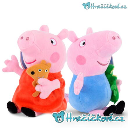 Plyšová Pepina a Tomík, vel. 19cm, Prasátko Peppa - Pepina (Peppa Pig)