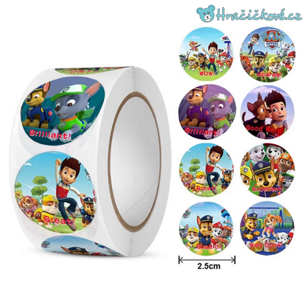 500 ks samolepek Paw Patrol 