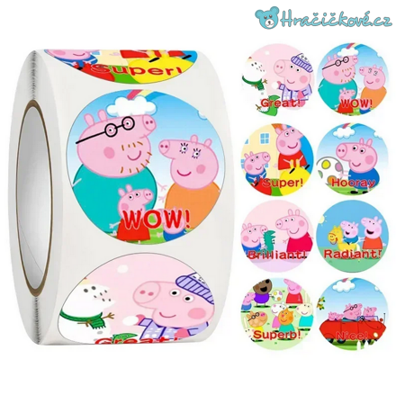 500 ks samolepek Prasátko Peppa - Pepina (Peppa Pig)