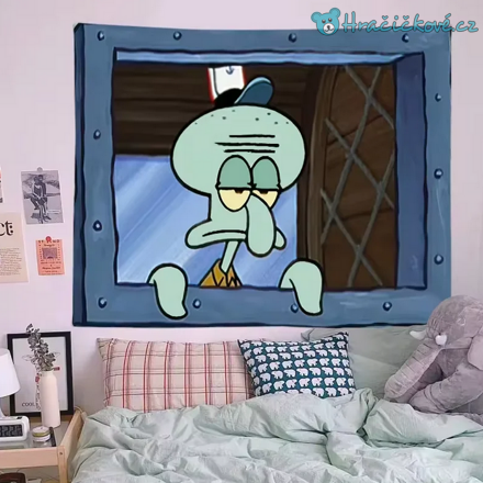 Spongebob, samolepka na zeď, vel. 100 x 70cm Sépiák 