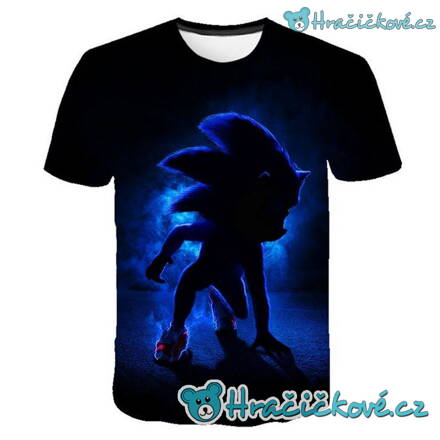 Dětské tričko z pohádky Ježek Sonic černé, typ 2