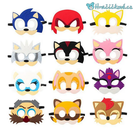 Maska 12ks Sonic na gumičku