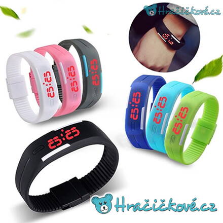 Silikonové LED digitální hodinky 9 barev