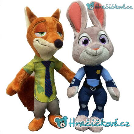 Zootropolis plyšová policistka Judy Hopkavá a lišák Nick Wilde