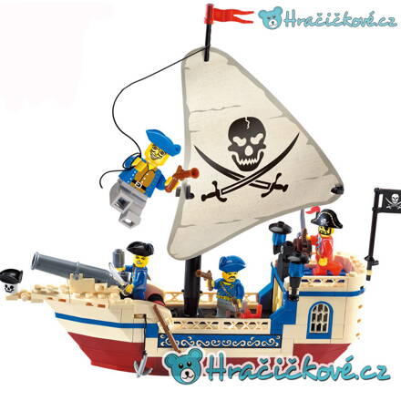 Pirátská loď, 188 dílků (stavebnice typu Lego)