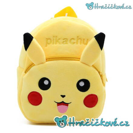 Dětský plyšový batoh (batůžek) s motivem Pikachu (Pokémon)