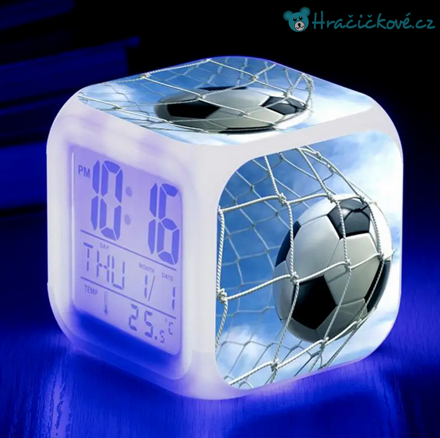 Fotbal – digitální LED budík (hodiny), typ 1